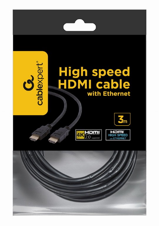 Кабель Cablexpert HDMI-HDMI v1.4, M/M, 3 м, чорний (CC-HDMI4-10) пакет